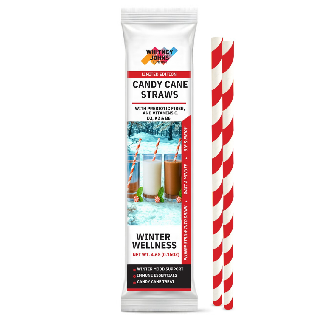 Whitney Johns Winter Wellness Straw™ - Candy Cane