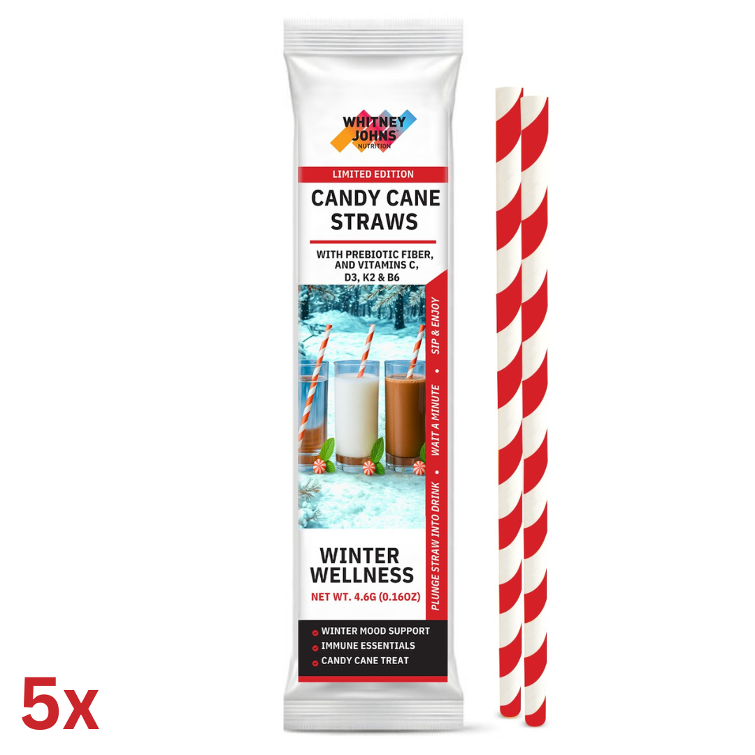 Whitney Johns Winter Wellness Straw™ - Candy Cane